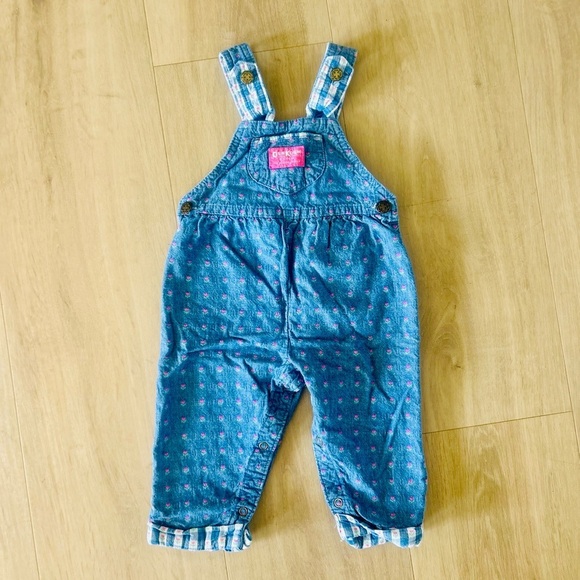 OshKosh B'gosh Other - Vintage Oshkosh paper tag 18 months floral and blue Denim Kids Overalls